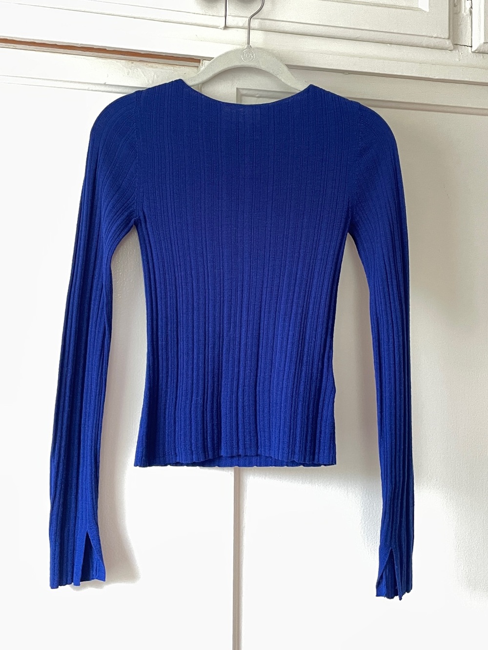 Thin Ribbed Merino Wool Sweater Top